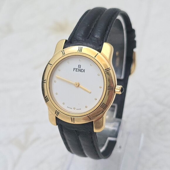 Vintage Fendi 650 J Wrist Watch | 34mm | Gold Plated Luxury Classic Unisex - Picture 1 of 7